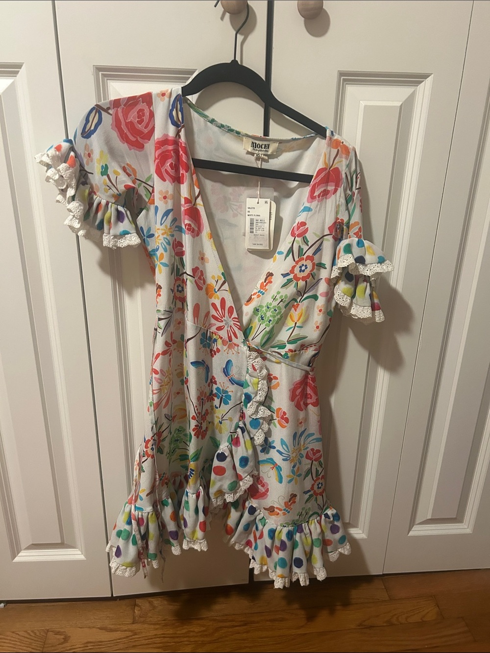 Mochi wrap dress with funky floral print